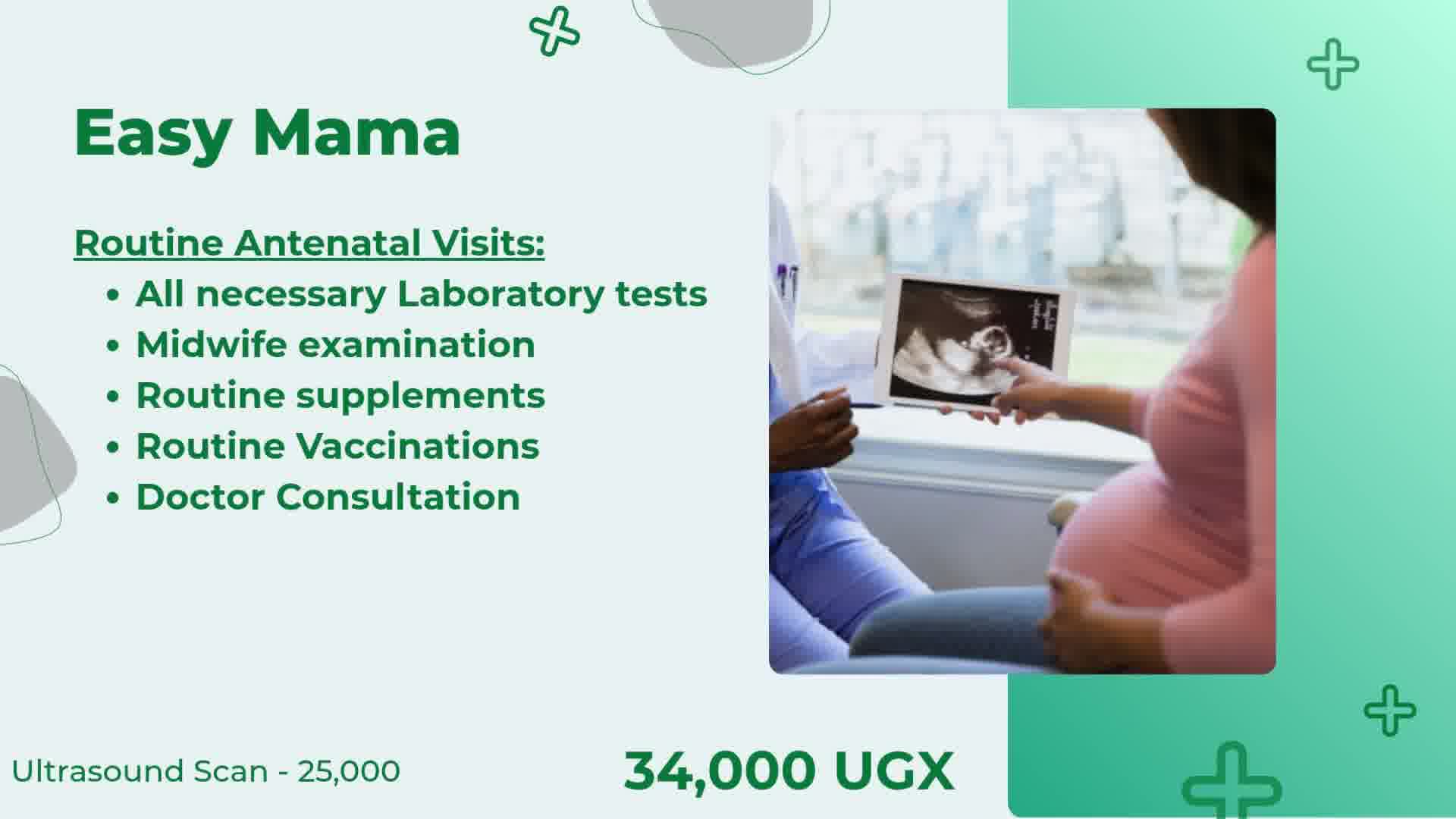 Easy Mama · Routine antenatal visits package details